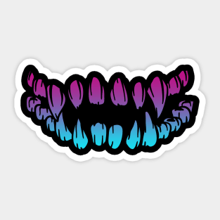 Cool Monster Sharp Teeth Vaporwave Sticker